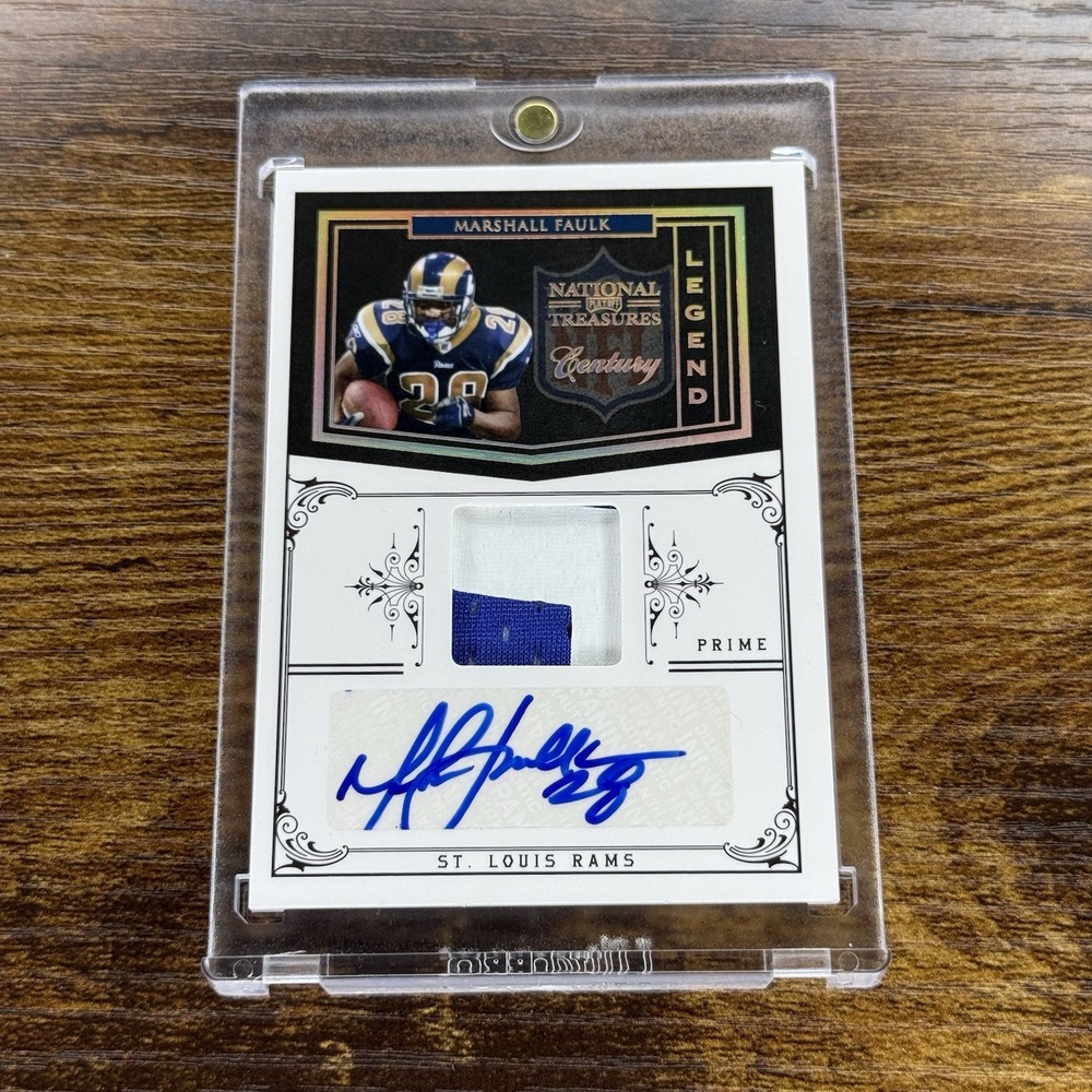 2011 Panini National Treasures Marshall Faulk Prime Patch Auto /25 HOF Rams